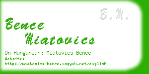 bence miatovics business card